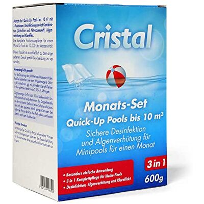 Cristal Pool 3 in 1 Komplettpflege Für Quick-Up Pool bis 10000 l Desinfektion Algenverhütung Einfache Anwendung Klareffekt Portionsbeutel Cristal Pool 3 in 1 Komplettpflege Für Quick-Up Pool bis 10000 l Desinfektion Algenverhütung Einfache Anwendung Klareffekt Portionsbeutel