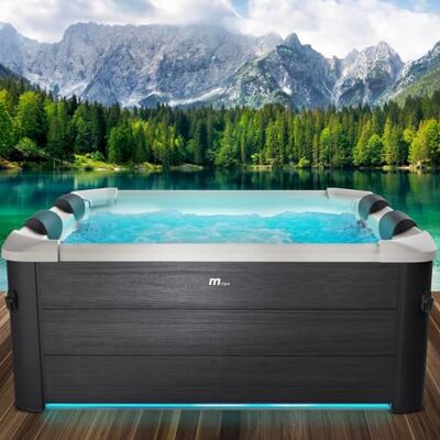 BRAST Whirlpool MSpa Oslo 160x160x65cm 6 Personen Feste Außenwand LED-Beleuchtung mit 20 einstellbaren Farben, 120 Massagedüsen, Winterfest ganzjähriger Einsatz BRAST Whirlpool MSpa Oslo 160x160x65cm 6 Personen Feste Außenwand LED-Beleuchtung mit 20 einstellbaren Farben, 120 Massagedüsen, Winterfest ganzjähriger Einsatz