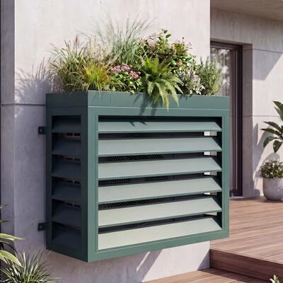 Mendler Verkleidung für Klimaanlage/Wärmetauscher HWC-O43 grün Abdeckung, Metall, 80x97x38cm, mit Pflanzkasten Mendler Verkleidung für Klimaanlage/Wärmetauscher HWC-O43 grün Abdeckung, Metall, 80x97x38cm, mit Pflanzkasten