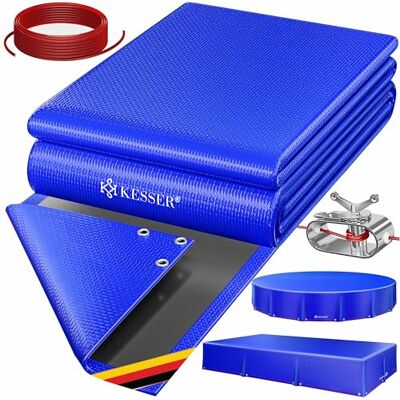 KESSER ® Solar Poolabdeckung Pool Abdeckplane Rechteckig 410x220cm Poolplane 200g/m² PE Material Inkl. Stahlseil + Seilspanner mit Ösen Solarplane Abdeckung UV-resistent, Wetterfest für Sommer & Winter KESSER ® Solar Poolabdeckung Pool Abdeckplane Rechteckig 410x220cm Poolplane 200g/m² PE Material Inkl. Stahlseil + Seilspanner mit Ösen Solarplane Abdeckung UV-resistent, Wetterfest für Sommer & Winter