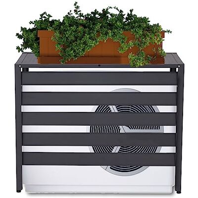 Mendler Alu Verkleidung für Klimaanlage/Wärmepumpe HWC-K59 Metall grau Abdeckung, Schutzgitter, Pflanzenregal, 73x90x38cm Mendler Alu Verkleidung für Klimaanlage/Wärmepumpe HWC-K59 Metall grau Abdeckung, Schutzgitter, Pflanzenregal, 73x90x38cm