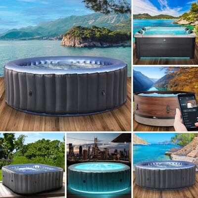 BRAST Whirlpool aufblasbar MSpa 4-8 Personen viele Modelle rund & eckig Ø 125-224cm, In- Outdoor Pool, bis zu 144 Massagedüsen, inkl. Aufblasfunktion, Abdeckung, Timer, Heizung Bergen 8 BRAST Whirlpool aufblasbar MSpa 4-8 Personen viele Modelle rund & eckig Ø 125-224cm, In- Outdoor Pool, bis zu 144 Massagedüsen, inkl. Aufblasfunktion, Abdeckung, Timer, Heizung Bergen 8