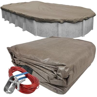 Robelle 431530-4 Taupe Mesh XL Winter Poolabdeckung für ovale oberirdische Schwimmbäder, 4,6 x 9,1 m Pool Robelle 431530-4 Taupe Mesh XL Winter Poolabdeckung für ovale oberirdische Schwimmbäder, 4,6 x 9,1 m Pool