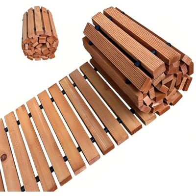 Relaxdays Rollweg Holz, Gartenweg rollbar, Holzweg Rasen, Natur Pool & Strand, rutschfest, HBT: 2x245x43 cm, Gartenpfad Relaxdays Rollweg Holz, Gartenweg rollbar, Holzweg Rasen, Natur Pool & Strand, rutschfest, HBT: 2x245x43 cm, Gartenpfad