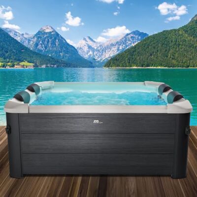 BRAST Whirlpool MSpa Oslo Aero Plus XXL 180x180x65cm 6 Personen Feste Außenwand, LED-Beleuchtung mit 20 einstellbaren Farben, 140 Massagedüsen, Winterfest ganzjähriger Einsatz, In & Outdoor BRAST Whirlpool MSpa Oslo Aero Plus XXL 180x180x65cm 6 Personen Feste Außenwand, LED-Beleuchtung mit 20 einstellbaren Farben, 140 Massagedüsen, Winterfest ganzjähriger Einsatz, In & Outdoor