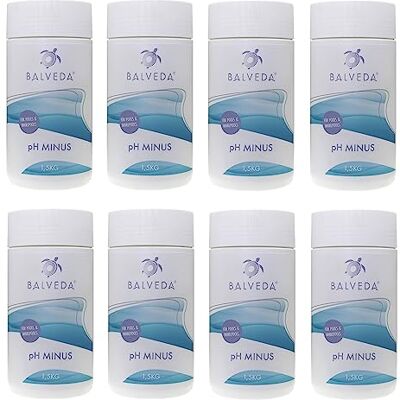 POWERHAUS24 BALVEDA 8X pH Minus Granulat 8X 1,5 kg (= 12 kg), pH-Senker zur pH-Wert Regulierung, Jahresvorrat zum Vorteilspreis, für Pools & Whirlpools POWERHAUS24 BALVEDA 8X pH Minus Granulat 8X 1,5 kg (= 12 kg), pH-Senker zur pH-Wert Regulierung, Jahresvorrat zum Vorteilspreis, für Pools & Whirlpools