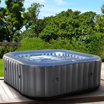BRAST Whirlpool aufblasbar MSpa Tekapo für 4 Personen 158x158cm In-Outdoor Pool, 108 Massagedüsen, Energiespar-Timer, Heizung, Aufblasfunktion per Knopfdruck, Bubble, Spa Wellness, Massage BRAST Whirlpool aufblasbar MSpa Tekapo für 4 Personen 158x158cm In-Outdoor Pool, 108 Massagedüsen, Energiespar-Timer, Heizung, Aufblasfunktion per Knopfdruck, Bubble, Spa Wellness, Massage