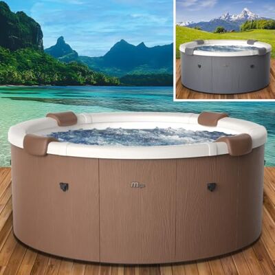 BRAST Whirlpool MSpa Denver & Rova mit Fester Außenwand Ø182x70cm LED-Beleuchtung mit 20 Farben für 6 Personen, 130 Massagedüsen, Ganzjähriger Einsatz Winterfest, In & Outdoor Rova BRAST Whirlpool MSpa Denver & Rova mit Fester Außenwand Ø182x70cm LED-Beleuchtung mit 20 Farben für 6 Personen, 130 Massagedüsen, Ganzjähriger Einsatz Winterfest, In & Outdoor Rova
