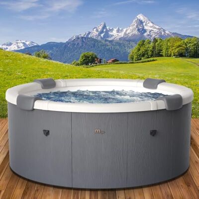 BRAST Whirlpool MSpa Denver mit Fester Außenwand Ø182x70cm LED-Beleuchtung mit 20 Farben für 6 Personen, 130 Massagedüsen, Ganzjähriger Einsatz Winterfest, In & Outdoor Pool BRAST Whirlpool MSpa Denver mit Fester Außenwand Ø182x70cm LED-Beleuchtung mit 20 Farben für 6 Personen, 130 Massagedüsen, Ganzjähriger Einsatz Winterfest, In & Outdoor Pool
