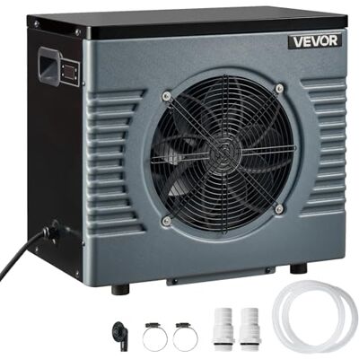VEVOR Pool Wärmepumpe 4920 W, Elektrische Poolheizung für Aufstellpools bis 18 m³, max. COP 5,29, Geräuscharm, FI-Schutzschalter, Heiztemperatur 15–40 °C, Heiz- & Kühlmodus, Wärmetauscher VEVOR Pool Wärmepumpe 4920 W, Elektrische Poolheizung für Aufstellpools bis 18 m³, max. COP 5,29, Geräuscharm, FI-Schutzschalter, Heiztemperatur 15–40 °C, Heiz- & Kühlmodus, Wärmetauscher