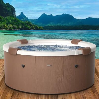 BRAST Whirlpool MSpa Rova mit Fester Außenwand Ø182x70cm LED-Beleuchtung mit 20 Farben für 6 Personen, 130 Massagedüsen, Ganzjähriger Einsatz Winterfest, In & Outdoor Pool BRAST Whirlpool MSpa Rova mit Fester Außenwand Ø182x70cm LED-Beleuchtung mit 20 Farben für 6 Personen, 130 Massagedüsen, Ganzjähriger Einsatz Winterfest, In & Outdoor Pool