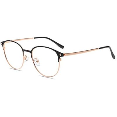 Firmoo Blaulichtfilter Brille Damen Herren, Runde Metall Blaufilter Brille für Bildschirme, Arbeitsplatz, Rahmenbreite 13cm Firmoo Blaulichtfilter Brille Damen Herren, Runde Metall Blaufilter Brille für Bildschirme, Arbeitsplatz, Rahmenbreite 13cm