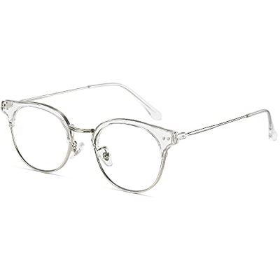 Cyxus Blaulichtfilter Brille Ohne Stärke Damen Herren Halbrandbrille Computer Schutzbrille Bildschirmbrille Gaming Brille (Silber) Cyxus Blaulichtfilter Brille Ohne Stärke Damen Herren Halbrandbrille Computer Schutzbrille Bildschirmbrille Gaming Brille (Silber)