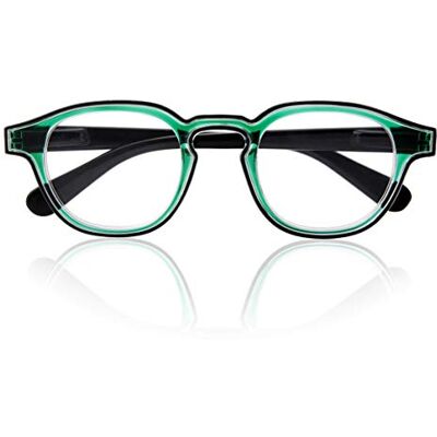 De Tomaso Lesebrille Mod. 501 Diottria +3,50-20 gr, grün transparent schwarz De Tomaso Lesebrille Mod. 501 Diottria +3,50-20 gr, grün transparent schwarz