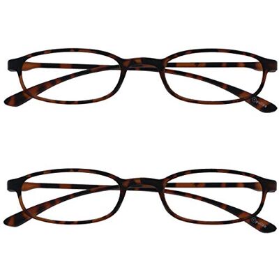 OPULIZE Fly 2er-Pack Taschengröße Super Licht Lesebrille Matt Braun Herren Damen Lesehilfe RR67-2 +3,50 OPULIZE Fly 2er-Pack Taschengröße Super Licht Lesebrille Matt Braun Herren Damen Lesehilfe RR67-2 +3,50