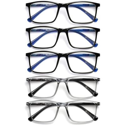 Opulize Große Rechteckige Lesebrille - Unisex - 5er Pack Opulize Große Rechteckige Lesebrille - Unisex - 5er Pack