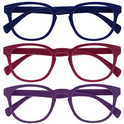 Opulize Pop Lesebrille - Runde Matte Fassungen - 3 Stück Opulize Pop Lesebrille - Runde Matte Fassungen - 3 Stück