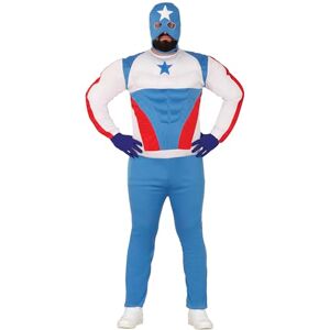 FIESTAS GUIRCA Captain Superhero Superhelden Kostüm Erwachsene – Superhelden Anzug Rot, Blau, Weiß u. Maske – Kindheitshelden Kostüm Herren Größe XL 54-56 FIESTAS GUIRCA Captain Superhero Superhelden Kostüm Erwachsene – Superhelden Anzug Rot, Blau, Weiß u. Maske – Kindheitshelden Kostüm Herren Größe XL 54-56