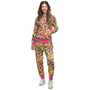 Boland Kostüm Trainingsanzug Street Art für Damen und Herren, 80er Jahre Outfit, Jogginganzug für Karneval und Mottoparty Boland Kostüm Trainingsanzug Street Art für Damen und Herren, 80er Jahre Outfit, Jogginganzug für Karneval und Mottoparty