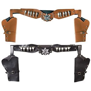 Boland 00583 Cowboy Halfter doppelt, 2 Farben sortiert, Waffen Halter für Cowboy Kostüm, Zubehör für Karneval und Mottoparty Boland 00583 Cowboy Halfter doppelt, 2 Farben sortiert, Waffen Halter für Cowboy Kostüm, Zubehör für Karneval und Mottoparty