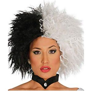 Guirca Erwachsenen Perücke Schwarz und Weiß - Cruella De Vil Kostümzubehör Guirca Erwachsenen Perücke Schwarz und Weiß - Cruella De Vil Kostümzubehör