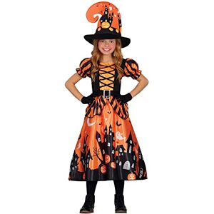 FIESTAS GUIRCA Bezaubernde Orange Hexe Kostüm – Hexenkostüm mit Hexenhut – Halloween Kinder Kostüm für Mädchen von 7-9 Jahren FIESTAS GUIRCA Bezaubernde Orange Hexe Kostüm – Hexenkostüm mit Hexenhut – Halloween Kinder Kostüm für Mädchen von 7-9 Jahren