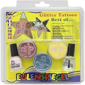 Eulenspiegel 730003 Glitzer Tattoo Set Best of, XL, Karneval, Halloween, Mottoparty Eulenspiegel 730003 Glitzer Tattoo Set Best of, XL, Karneval, Halloween, Mottoparty