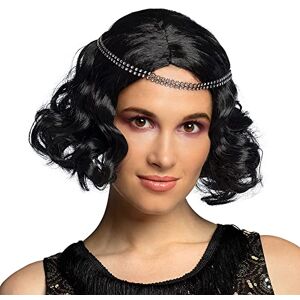Boland 85797 Perücke Flapper mit Stirnband, Schwarz, lockig, kurz, Glitzerband, Kunsthaar, für Erwachsene, für Damen, Accessoire, Kostümzubehör, Charleston, 1920s, 20er Jahre, Mottoparty, Karneval Boland 85797 Perücke Flapper mit Stirnband, Schwarz, lockig, kurz, Glitzerband, Kunsthaar, für Erwachsene, für Damen, Accessoire, Kostümzubehör, Charleston, 1920s, 20er Jahre, Mottoparty, Karneval
