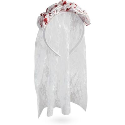 FRIES Halloween Haarreif Blutige Braut – Schaurig-schöner Look für Halloween und Día de los Muertos FRIES Halloween Haarreif Blutige Braut – Schaurig-schöner Look für Halloween und Día de los Muertos