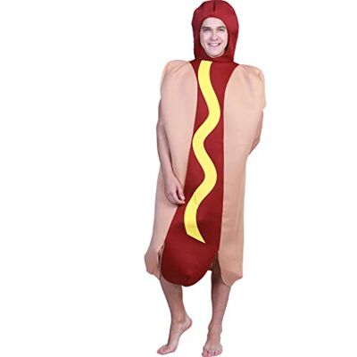 EraSpooky Herren Hot Dog Halloween Kostüm Essen Kostüm Outfit EraSpooky Herren Hot Dog Halloween Kostüm Essen Kostüm Outfit