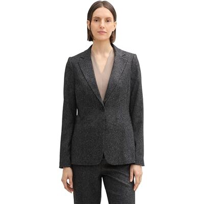 TOM TAILOR Damen Classic Blazer mit Knopfleiste, 36630 Salt and Pepper Structure, 38 TOM TAILOR Damen Classic Blazer mit Knopfleiste, 36630 Salt and Pepper Structure, 38