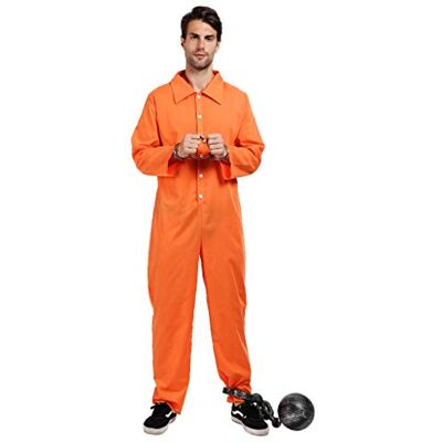 EraSpooky Herren Gefangener Kostüm Sträfling Faschingskostüme Cosplay Halloween Party Karneval Fastnacht Kleidung für Erwachsene EraSpooky Herren Gefangener Kostüm Sträfling Faschingskostüme Cosplay Halloween Party Karneval Fastnacht Kleidung für Erwachsene