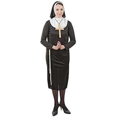 Foxxeo Nonnenkostüm Damen – Klassisches Nonnenkleid mit Haube Nonne Kostüm für Karneval, Halloween & Motto-Party Foxxeo Nonnenkostüm Damen – Klassisches Nonnenkleid mit Haube Nonne Kostüm für Karneval, Halloween & Motto-Party