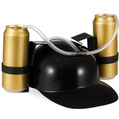 Relaxdays Party Trinkhelm, Helm mit Schlauch, für 2 Dosen Bier, Spaßartikel Fasching u. Fußball, Bierhelm, schwarz Relaxdays Party Trinkhelm, Helm mit Schlauch, für 2 Dosen Bier, Spaßartikel Fasching u. Fußball, Bierhelm, schwarz