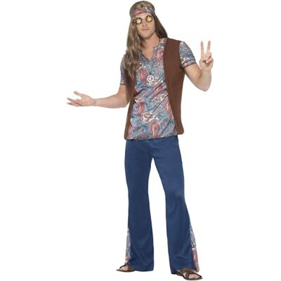 Smiffys Orion the Hippie Costume, Blue Halloween und Karneval Smiffys Orion the Hippie Costume, Blue Halloween und Karneval