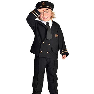 Pretend to Bee Fluglinienpilot Kostüm, Piloten Kostüm für Kinder, Unisex, Schwarz & Gold, 3-5 Jahre Pretend to Bee Fluglinienpilot Kostüm, Piloten Kostüm für Kinder, Unisex, Schwarz & Gold, 3-5 Jahre