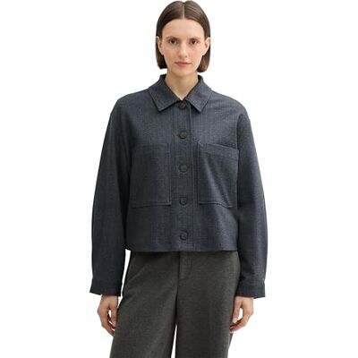 TOM TAILOR Damen Herringbone Jacke mit Brusttaschen, 36608 Classic Heringbone Strucutre, S TOM TAILOR Damen Herringbone Jacke mit Brusttaschen, 36608 Classic Heringbone Strucutre, S