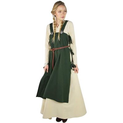 Leonardo Carbone ® Damen Überkleid Hildegard Seitliche Bändel Karneval, Halloween, Cosplay, LARP, Mittelalterkleid, Kostüm, Gewand 100% Baumwolle Grün L/XL Leonardo Carbone ® Damen Überkleid Hildegard Seitliche Bändel Karneval, Halloween, Cosplay, LARP, Mittelalterkleid, Kostüm, Gewand 100% Baumwolle Grün L/XL