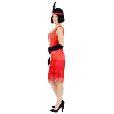 Foxxeo rotes 20er Jahre Pailletten-Kleid mit Fransen für Damen Elegantes Charleston Kostüm rot zu Fasching und Karneval Größe XS-XXL Foxxeo rotes 20er Jahre Pailletten-Kleid mit Fransen für Damen Elegantes Charleston Kostüm rot zu Fasching und Karneval Größe XS-XXL