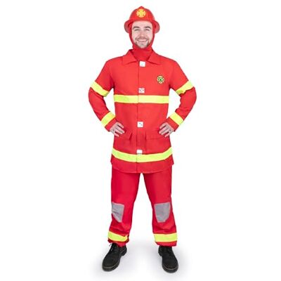 Dress Up America Feuerwehr Kostüm für Erwachsene Rotes Feuerwehr Rollenspiel Kostümset für Erwachsene (Helm Inklusive) Dress Up America Feuerwehr Kostüm für Erwachsene Rotes Feuerwehr Rollenspiel Kostümset für Erwachsene (Helm Inklusive)