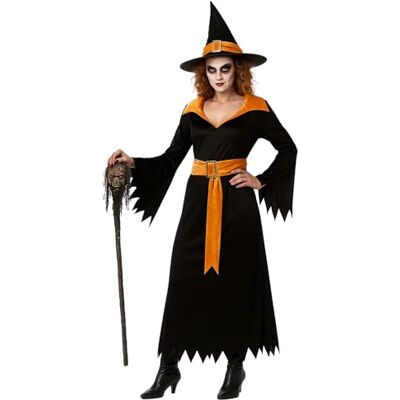Foxxeo lila schwarzes Hexen Kostüm mit Hexenhut für Damen Größe M-XXXXL Fasching Karneval Halloween Foxxeo lila schwarzes Hexen Kostüm mit Hexenhut für Damen Größe M-XXXXL Fasching Karneval Halloween