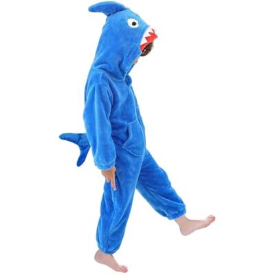 LOLANTA Kinder Hai Kostüm, Jungen Tier Flanell Strampler Overall mit Kapuze LOLANTA Kinder Hai Kostüm, Jungen Tier Flanell Strampler Overall mit Kapuze