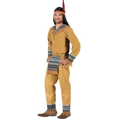 Funny Fashion Indianer Cherokee Herren Kostüm, Braun, 56/58 Funny Fashion Indianer Cherokee Herren Kostüm, Braun, 56/58
