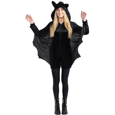 Dress Up America Unisex-Kinder Fledermaus-Kostüm für Erwachsene – Schwarzer Fledermaus-Overall für Damen mit Flügeln – ideal für Rollenspiele und Spaß Dress Up America Unisex-Kinder Fledermaus-Kostüm für Erwachsene – Schwarzer Fledermaus-Overall für Damen mit Flügeln – ideal für Rollenspiele und Spaß