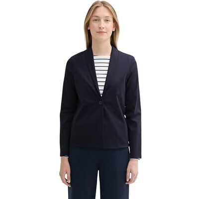 TOM TAILOR Damen Blazer aus fliessendem Material,10668 Sky Captain Blue, S TOM TAILOR Damen Blazer aus fliessendem Material,10668 Sky Captain Blue, S
