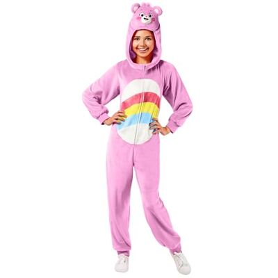 Rubie's 702763L000 Care Cheer Bear Comfy-Wear-Kostüm-Overall mit Kapuze, Erwachsenengröße, Damen, wie abgebildet, 16–18 Rubie's 702763L000 Care Cheer Bear Comfy-Wear-Kostüm-Overall mit Kapuze, Erwachsenengröße, Damen, wie abgebildet, 16–18