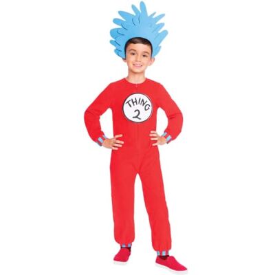 amscan Dr Seuss Thing 1 & 2 Jumpsuit Costume, Kids amscan Dr Seuss Thing 1 & 2 Jumpsuit Costume, Kids