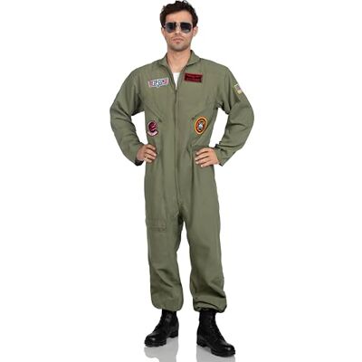 LEG AVENUE Herren Top Gun Flight Suit Kostüm, multi, 2X LEG AVENUE Herren Top Gun Flight Suit Kostüm, multi, 2X