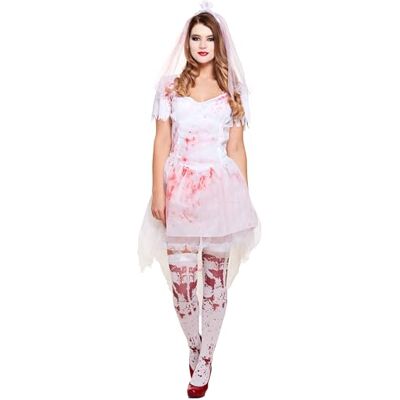 Henbrandt Blutige Braut Kostüm (Weiß) Kleid und Kopfbedeckung im Lieferumfang enthalten, Strümpfe nicht im Lieferumfang enthalten Henbrandt Blutige Braut Kostüm (Weiß) Kleid und Kopfbedeckung im Lieferumfang enthalten, Strümpfe nicht im Lieferumfang enthalten