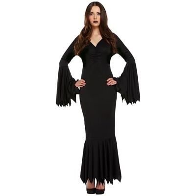 Henbrandt Damen Sexy Hexe, Vampirin, Vampir Lady, Morticia Style Black Fancy Dress ... Henbrandt Damen Sexy Hexe, Vampirin, Vampir Lady, Morticia Style Black Fancy Dress ...